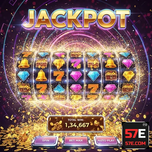 Mobile device displaying live gaming and slot games on 57e - 57e